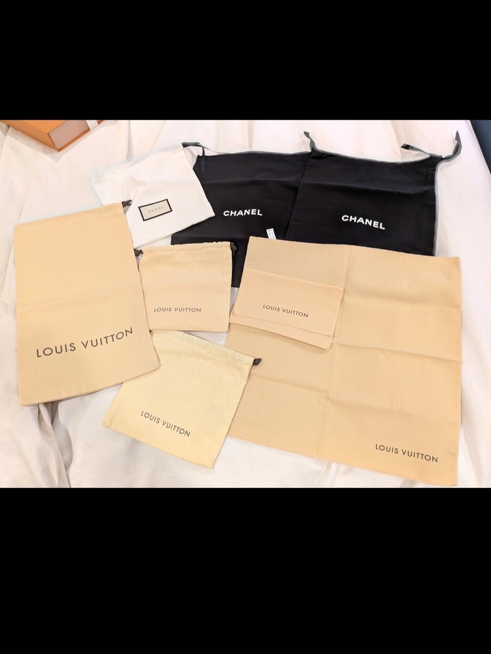 🎄🎁Louis Vuitton Gucci Chanel Dust Bags In LV Box!